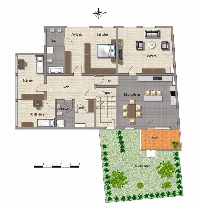 Einzigartig! Kernsanierte 4 Zimmer Wohnung mit Dachgarten in fußläufiger Innenstadtlage!